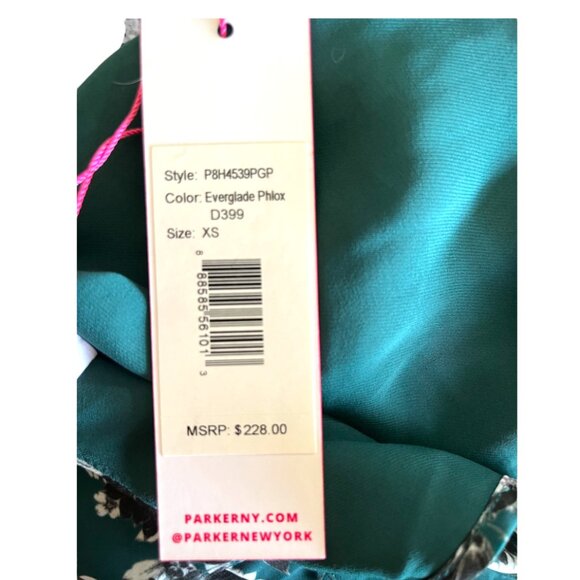 Parker Everglade Phlox Green Floral Blouse (NWT) - Picture 9 of 9